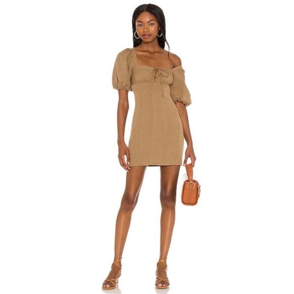 Lovers and Friends Steph Mini Dress in Tan M New - Picture 1 of 11